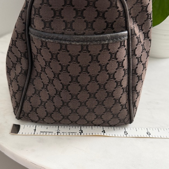 Celine Vintage CELINE Macadam Canvas Boogie Hand Bag Dark Brown Black Silver - Picture 13 of 13